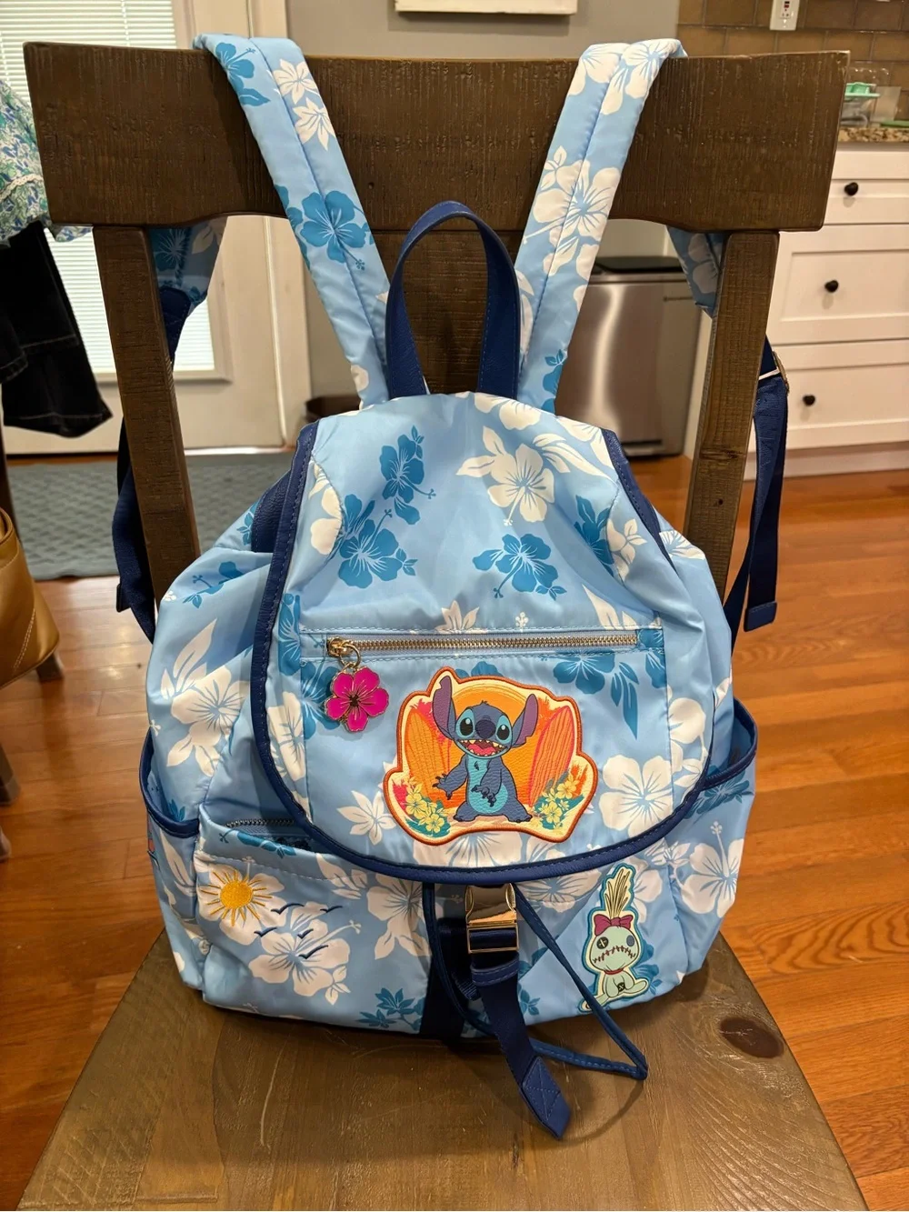 BoxLunch Exclusive Disney Lilo & Stitch Hibiscus Blue Backpack - Picture 1 of 15